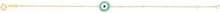 Load image into Gallery viewer, 14k Yellow Gold 12.3mm Blue Turquoise Enamel Evil Eye Charm Link Bracelet, Extendable 6.25" - 7 Inch