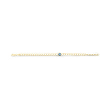 Load image into Gallery viewer, 14k Yellow Gold 3.6mm Curb Cuban Gemstone Chain Bracelet