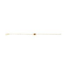 Load image into Gallery viewer, 14k Yellow Gold 1.5mm Paperclip Gemstone Chain Bracelet
