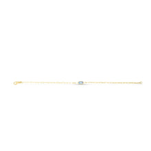 Load image into Gallery viewer, 14k Yellow Gold 1.5mm Paperclip Gemstone Chain Bracelet