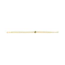 Load image into Gallery viewer, 14k Yellow Gold 3.6mm Curb Cuban Gemstone Chain Bracelet