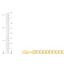 Load image into Gallery viewer, 10k Yellow Gold and White Gold 8.5mm Solid Two-Tone Curb Cuban Chain Bracelet or Anklet