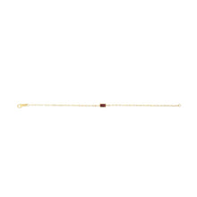 Load image into Gallery viewer, 14k Yellow Gold 1.5mm Paperclip Gemstone Chain Bracelet