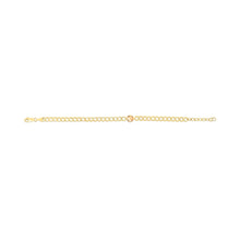 Load image into Gallery viewer, 14k Yellow Gold 3.6mm Curb Cuban Gemstone Chain Bracelet