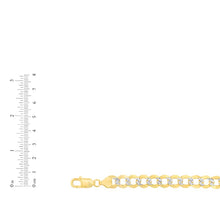 Load image into Gallery viewer, 10k Yellow Gold and White Gold 10mm Solid Two-Tone Curb Cuban Chain Necklace