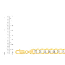 Load image into Gallery viewer, 10k Yellow Gold and White Gold 11.5mm Solid Two-Tone Curb Cuban Chain Bracelet or Anklet