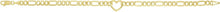 Load image into Gallery viewer, 14k Yellow Gold 4.5mm Lite Polished Heart Figaro Charm Bracelet, 7 Inch