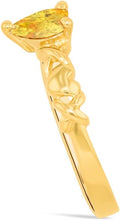Load image into Gallery viewer, 10k Yellow Gold 6.5mm Birthstone Gemstone Heart XOXO Ring, Size 4-10