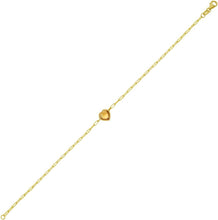 Load image into Gallery viewer, 14k Yellow Gold Heart Shape Gemstone Charm Link Bracelet, 7 Inch (Blue Topaz, Amethyst, Garnet, Citrine, or White Topaz)