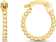 Load image into Gallery viewer, 14k Yellow Gold 11.2mm Polished Bead Hinged Hoop Earrings