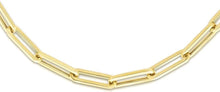 Load image into Gallery viewer, 14k Yellow Gold 4.2mm Hollow Paperclip Link Chain Bracelet - 7.5 Inch