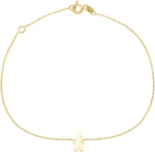 Load image into Gallery viewer, 14k Yellow Gold Polished Boy Charm Bracelet, 6.5" - 7.5 Inch