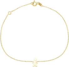 Load image into Gallery viewer, 14k Yellow Gold Polished Boy Charm Bracelet, 6.5" - 7.5 Inch
