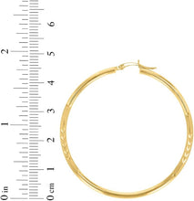 Load image into Gallery viewer, 10k Yellow Gold 2.5mm High Polish and Satin Finish Round Tube Hoop Earrings