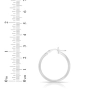 Load image into Gallery viewer, 14k White Gold 2mm x 15mm High Polish Round Tube Hoop Earrings