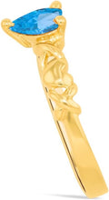 Load image into Gallery viewer, 10k Yellow Gold 6.5mm Birthstone Gemstone Heart XOXO Ring, Size 4-10