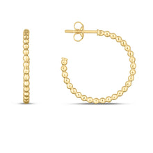 Load image into Gallery viewer, 14k Yellow Gold 23.4mm Polished Bead C Hoop Earrings