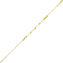 Load image into Gallery viewer, 14k Yellow Gold 3mm Bead Bar Link Bracelet, Adjustable 6" - 8.5 Inch