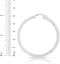 Load image into Gallery viewer, 10k White Gold 25mm x 4mm High Polish Round Tube Hoop Earrings