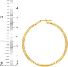 Load image into Gallery viewer, 10k Yellow Gold 2.5mm High Polish and Satin Finish Round Tube Hoop Earrings