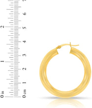 Load image into Gallery viewer, 10k Yellow Gold 25mm x 5mm High Polish Round Tube Hoop Earrings