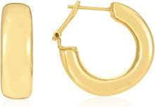 Load image into Gallery viewer, 14k Yellow Gold Polished Large C-Hoop with Omega Clasp Earrings