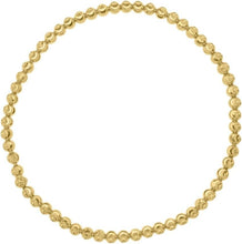 Load image into Gallery viewer, 14k Yellow Gold or White Gold or Rose Gold 3mm Moon-Cut Bead Chain Stretch Bracelet