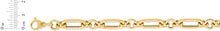 Load image into Gallery viewer, 14k Yellow Gold 8mm Lite Paperclip Figaro with Round Link Chain Necklace 18 Inch