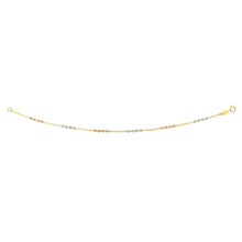 Load image into Gallery viewer, 14k Tri-Color Gold 2mm Bead Station Link Bracelet, 7.25 Inch
