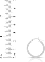 Load image into Gallery viewer, 10k White Gold 7mm x 2mm High Polish Round Tube Hoop Earrings