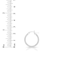 Load image into Gallery viewer, 14k White Gold 2mm x 15mm High Polish Round Tube Hoop Earrings