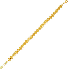 Load image into Gallery viewer, 14k Yellow Gold 7mm Shiny High Polish Bead Chain Bracelet 7.25" - 8.25 Inch