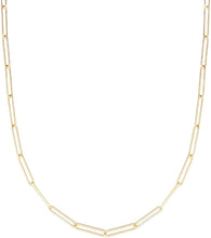 Load image into Gallery viewer, 14k Yellow Gold or White Gold 2.7mm Long Wire Paperclip Chain Necklace, 18 inch