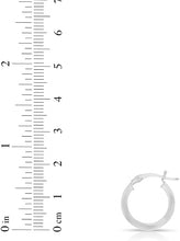 Load image into Gallery viewer, 10k White Gold 7mm x 2mm High Polish Round Tube Hoop Earrings