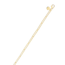 Load image into Gallery viewer, 14k Yellow Gold or White Gold 2.7mm Long Wire Paperclip Chain Link Bracelet, 7 inch