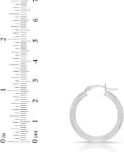 Load image into Gallery viewer, 10k White Gold 10mm x 3mm High Polish Round Tube Hoop Earrings