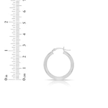 Load image into Gallery viewer, 14k White Gold 3mm x 15mm High Polish Round Tube Hoop Earrings