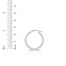 Load image into Gallery viewer, 10k White Gold 15mm x 2.5mm High Polish Round Tube Hoop Earrings