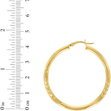 Load image into Gallery viewer, 10k Yellow Gold 3mm High Polish and Satin Finish Round Tube Hoop Earrings