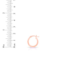 Load image into Gallery viewer, 14k Rose Gold 2mm x 15mm High Polish Round Tube Hoop Earrings