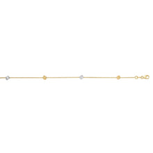 Load image into Gallery viewer, 14k Two-Tone Gold Cube Station Link Bracelet, 7.5 Inch