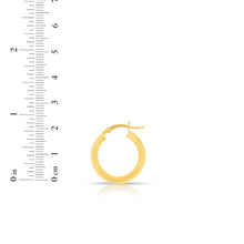 Load image into Gallery viewer, 14k Yellow Gold 3mm x 15mm High Polish Round Tube Hoop Earrings