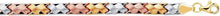 Load image into Gallery viewer, 14k Tri-Color Gold 5.5mm Satin Stampato Bracelet, 7.25 Inch
