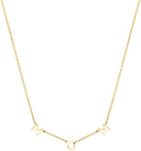 Load image into Gallery viewer, 10k Yellow Gold 1.2mm MOM Link Charm Chain Necklace 16" - 18 Inch