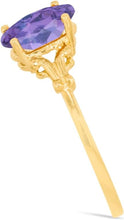 Load image into Gallery viewer, 10k Yellow Gold 8mm Birthstone Oval Gemstone Ring, Size 4-8