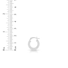 Load image into Gallery viewer, 14k White Gold 3mm x 15mm High Polish Round Tube Hoop Earrings