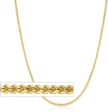 Load image into Gallery viewer, 14k Yellow Gold or White Gold 0.9mm Solid Round Franco Chain Necklace