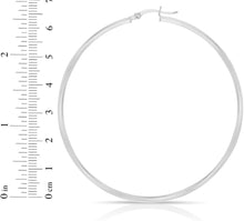 Load image into Gallery viewer, 10k White Gold 7mm x 2mm High Polish Round Tube Hoop Earrings