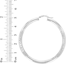 Load image into Gallery viewer, 10k White Gold 4mm High Polish and Satin Finish Round Tube Hoop Earrings