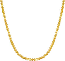 Load image into Gallery viewer, 14k Yellow Gold 4mm Shiny High Polish Bead Chain Necklace 16" - 17" - 18 Inch